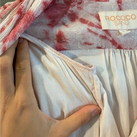 ROCOCO SAND Wrap-Effect Tie-Dyed Jacquard Mini Long Sleeve Dress - Picture 12 of 15